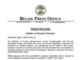 Daycare Closure in Belize