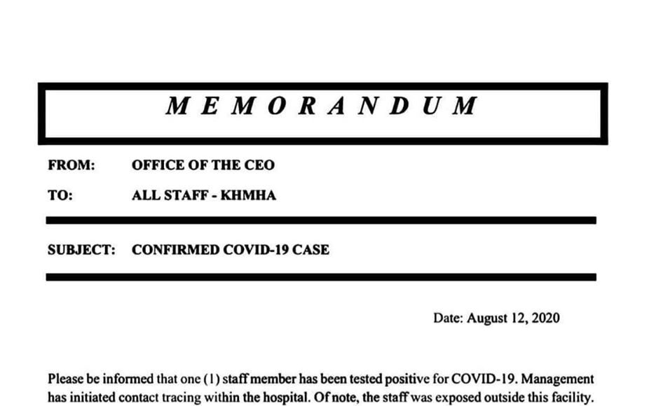 The Karl Heusner Memorial hospital has confirmed one their employees has COVID-19