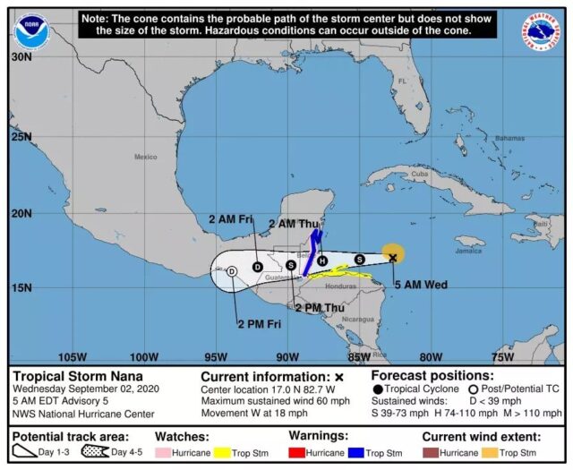 Tropical Storm Nana Update 08-02-2020